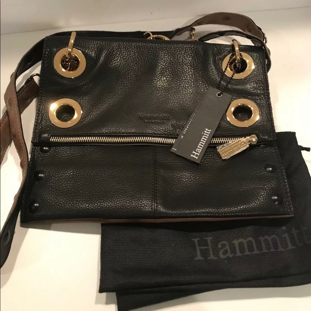 HAMMITT MONTANA REVERSIBLE BLACK TAN CROSSBODY